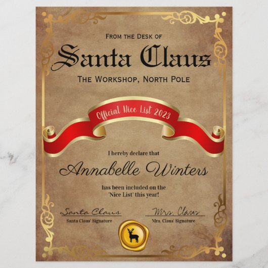 Officieel certificaat van Nice (Voorkant)