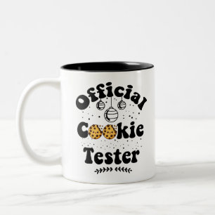 Officieel Cookie Tester Cookie Liefhebbers Kerstmi Tweekleurige Koffiemok