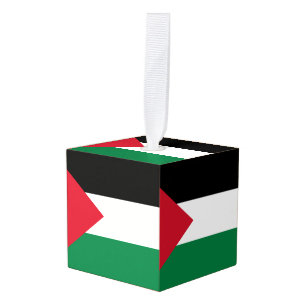 officieel de staatsvlag van Palestina Kubus Ornament