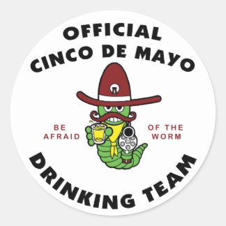 Officieel Drink team van Cinco de Mayo Ronde Sticker