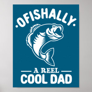 Officieel een echt coole papa grappige visliefhebb poster