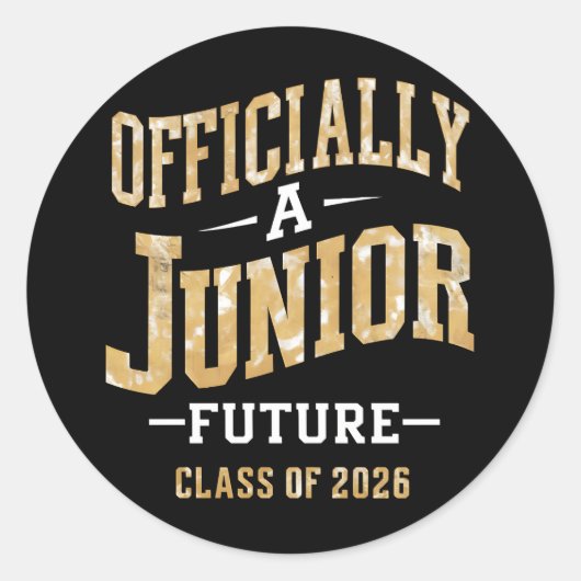 Officieel een Junior Future Class van 2026 Ronde Sticker (Voorkant)