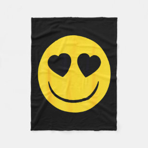 Officieel Emoji Retro Hart Ogen Gele Glimlach Gezi Fleece Deken