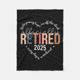 Officieel gepensioneerd 2025 Heart Shirt voor vrou Fleece Deken