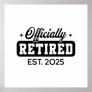 officieel gepensioneerd 2025 poster