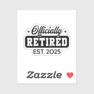 officieel gepensioneerd 2025 sticker