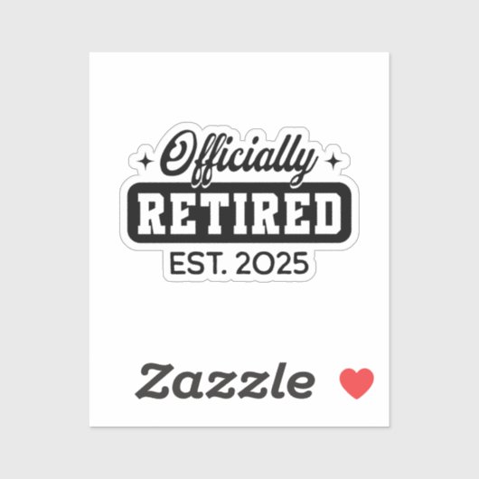  officieel gepensioneerd 2025 sticker (Vel)