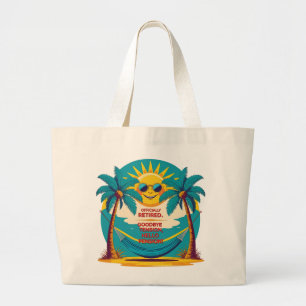 Officieel Gepensioneerd Funny Retirement Shirt Grote Tote Bag