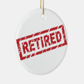 officieel gepensioneerd keramisch ornament (Rechts)