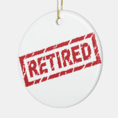 officieel gepensioneerd keramisch ornament (Links)