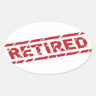 officieel gepensioneerd ovale sticker
