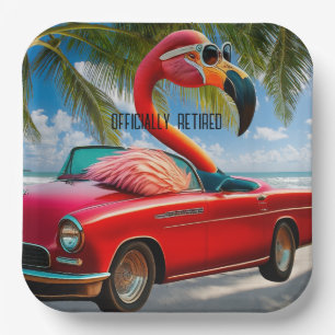 Officieel gepensioneerde Flamingo & Cabriolet op h Papieren Bordje