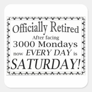 Officieel in ruste vierkante sticker