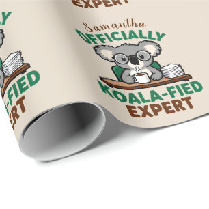 Officieel Koala-geschoolde Expert Grappige Koffie Cadeaupapier