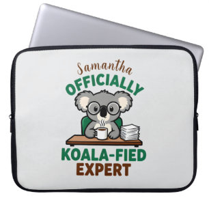 Officieel Koala-geschoolde Expert Grappige Koffie Laptop Sleeve