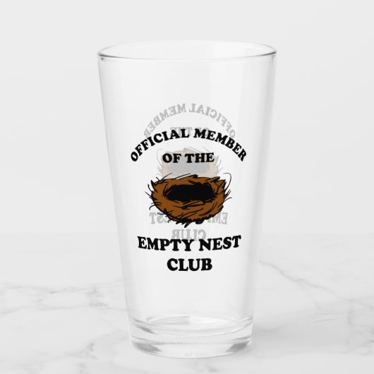 Officieel lid van de Empty Nest Club Glas (Voorkant)