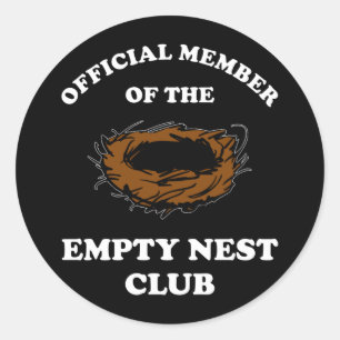 Officieel lid van de Empty Nest Club Ronde Sticker