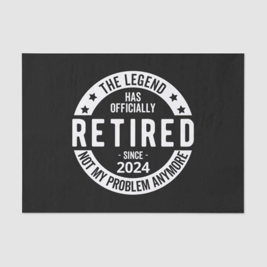 officieel met pensioen 2024 tissuepapier (Voorkant)