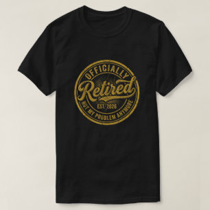Officieel met pensioen 2026 Gouden Vintage Badge T-shirt
