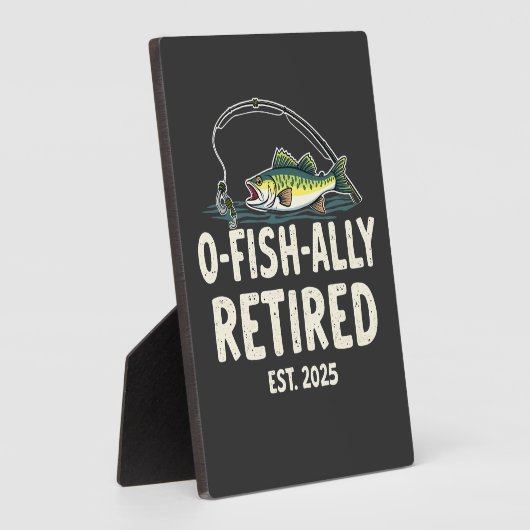 Officieel met pensioen per 2025 Gepensioneerde Vis Fotoplaat (Zijkant)