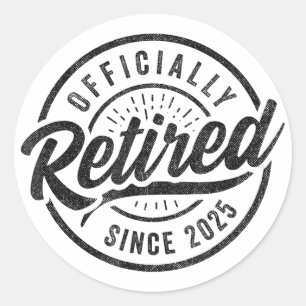 Officieel Met Pensioen Sinds 2025 - Pensionering 2 Ronde Sticker