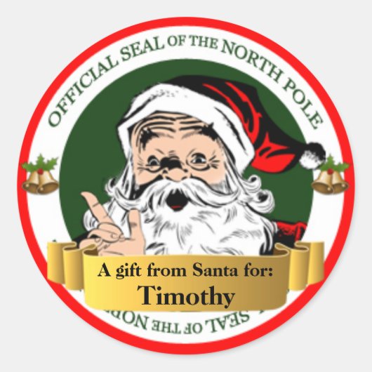 Officieel North Pole Seal Gift Label (Voorkant)