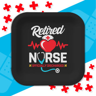 officieel ontslagen gepensioneerde verpleegkundige papieren bordje