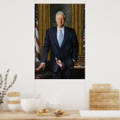 Officieel portret van Bill Clinton van het tijdsch Poster (Keuken)