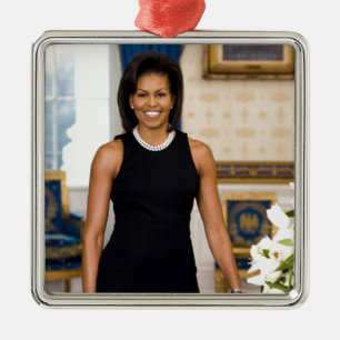 Officieel portret van First Lady Michelle Obama Metalen Ornament