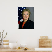 Officieel portret van Hillary Clinton Poster (Keuken)