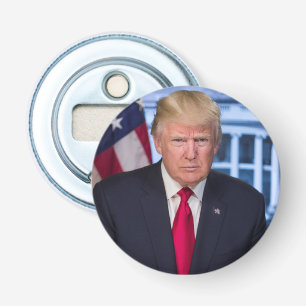 Officieel presidentieel portret van Donald Trump Button Flesopener