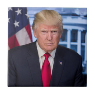 Officieel presidentieel portret van Donald Trump Tegeltje