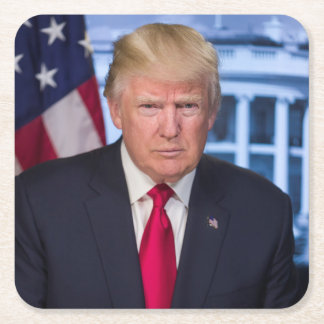 Officieel presidentieel portret van Donald Trump Vierkante Kartonnen Onderzetter