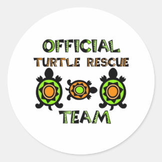 Officieel reddingsteam voor schildpadden 1 ronde sticker