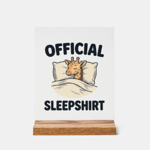 Officieel Slaapshirt Giraffe Grappig Slaap Shirt D Acryl Bord