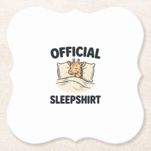 Officieel Slaapshirt Giraffe Grappig Slaap Shirt D Kartonnen Onderzetters