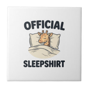 Officieel Slaapshirt Giraffe Grappig Slaap Shirt D Tegeltje