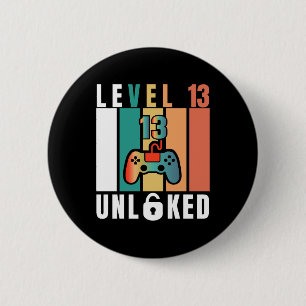 Officieel tienerniveau 13 onvergrendelde verjaarda ronde button 5,7 cm