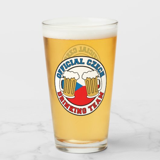 Officieel Tsjechisch Drink team Glas (Voorkant gevuld)