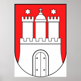 Officieel wapen: symbool Hamburg Duitsland Poster