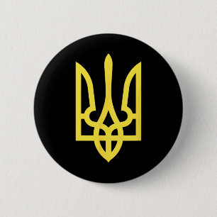 Officieel Wapen van Oekraïne - Zelenskyy Stijl Ronde Button 5,7 Cm