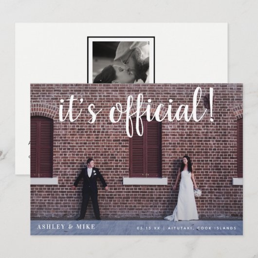 Officiële 2 aankondiging van het fotohuwelijk (Voorkant / Achterkant)
