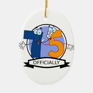 Officiële 75e verjaardag banner keramisch ornament