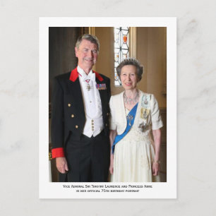 Officiële 75e verjaardagsportret van prinses Anne Briefkaart