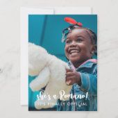 Officiële achternaam 2 Foto's adoptie Aankondiging (Voorkant)