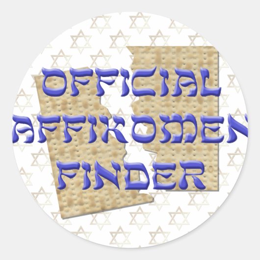 Officiële Affikomen Finder Ronde Sticker (Voorkant)