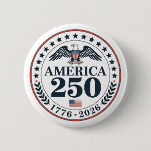 Officiële Amerika 250e Verjaardag Herdenkingszegel Ronde Button 5,7 Cm