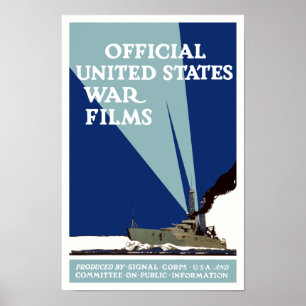 Officiële Amerikaanse oorlogsfilms — WWI Poster