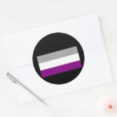 OFFICIËLE ASEKSUELE PRIDE VLAG RONDE STICKER (Envelop)