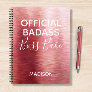 Officiële badass Boss Babe Metallic Roos Gold Name Notitieboek